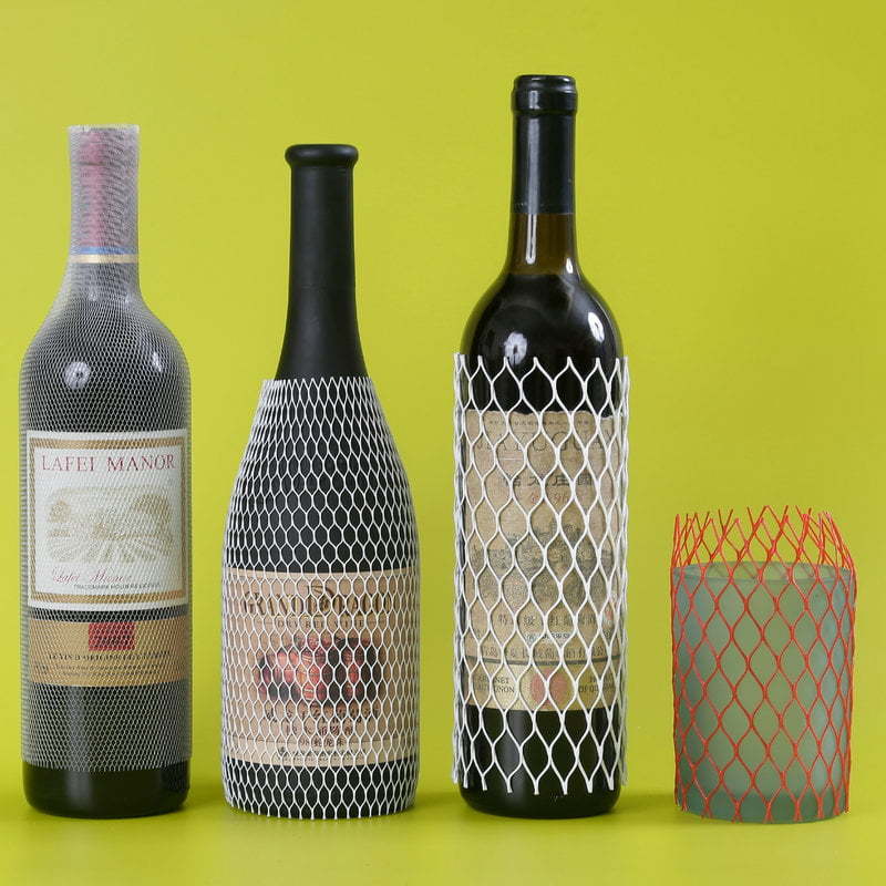 Manchon protecteur de maille de bouteille avec l'emballage net de rétrécissement pour l'emballage de bouteille de vin