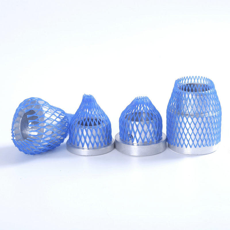 Maille en plastique bleue durable de douille de maille de PE de protection de pièces en métal de tuyau