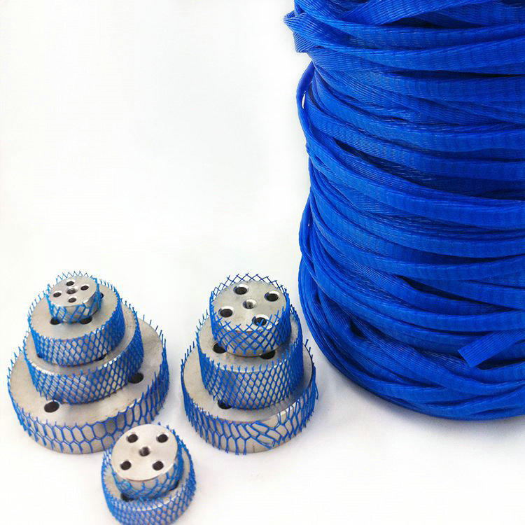 Filet de manchons en plastique rigide bleu pour vilebrequins automatiques - Rouleaux de filet de protection d'emballage de matériel