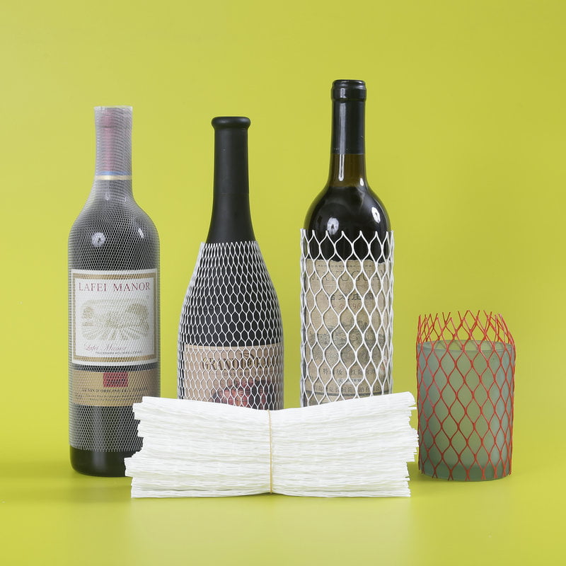 Manchon protecteur de maille de bouteille avec l'emballage net de rétrécissement pour l'emballage de bouteille de vin